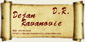 Dejan Ravanović vizit kartica